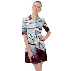 Anna Disney Frozen Stained Glass Belted Shirt Dress by artworkshop