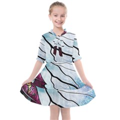 Anna Disney Frozen Stained Glass Kids  All Frills Chiffon Dress by artworkshop