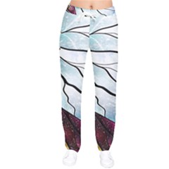 Anna Disney Frozen Stained Glass Women Velvet Drawstring Pants by artworkshop