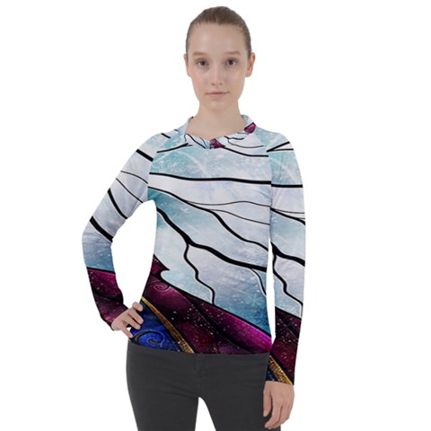 Anna Disney Frozen Stained Glass Women s Pique Long Sleeve Tee by artworkshop