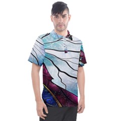 Anna Disney Frozen Stained Glass Men s Polo Tee by artworkshop