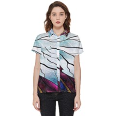 Anna Disney Frozen Stained Glass Short Sleeve Pocket Shirt by artworkshop