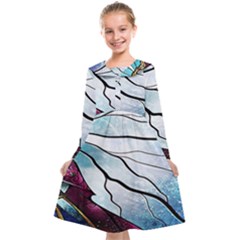 Anna Disney Frozen Stained Glass Kids  Midi Sailor Dress by artworkshop