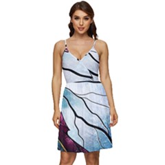 Anna Disney Frozen Stained Glass V-neck Pocket Summer Dress 