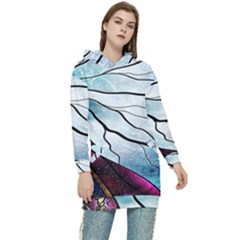 Anna Disney Frozen Stained Glass Women s Long Oversized Pullover Hoodie by artworkshop