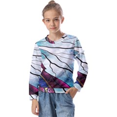 Anna Disney Frozen Stained Glass Kids  Long Sleeve Tee With Frill 