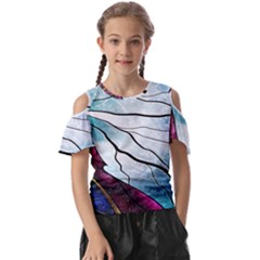 Anna Disney Frozen Stained Glass Kids  Butterfly Cutout Tee