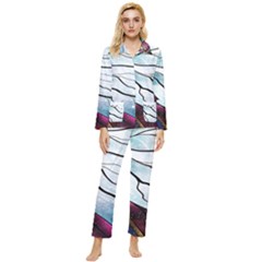 Anna Disney Frozen Stained Glass Womens  Long Sleeve Velvet Pocket Pajamas Set by artworkshop