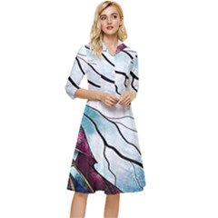 Anna Disney Frozen Stained Glass Classy Knee Length Dress