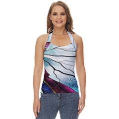 Anna Disney Frozen Stained Glass Basic Halter Top by artworkshop