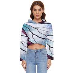 Anna Disney Frozen Stained Glass Women s Lightweight Cropped Hoodie