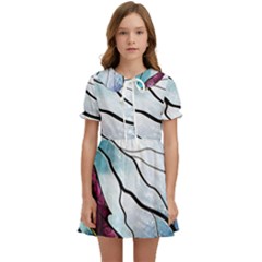 Anna Disney Frozen Stained Glass Kids  Sweet Collar Dress by artworkshop