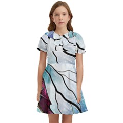 Anna Disney Frozen Stained Glass Kids  Bow Tie Puff Sleeve Dress by artworkshop