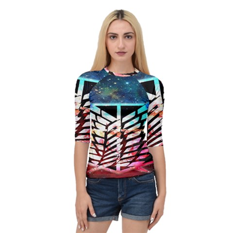 Attack On Titan Shingeki Galaxy Quarter Sleeve Raglan Tee by artworkshop