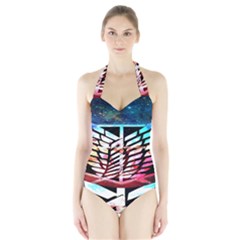 Attack On Titan Shingeki Galaxy Halter Swimsuit by artworkshop