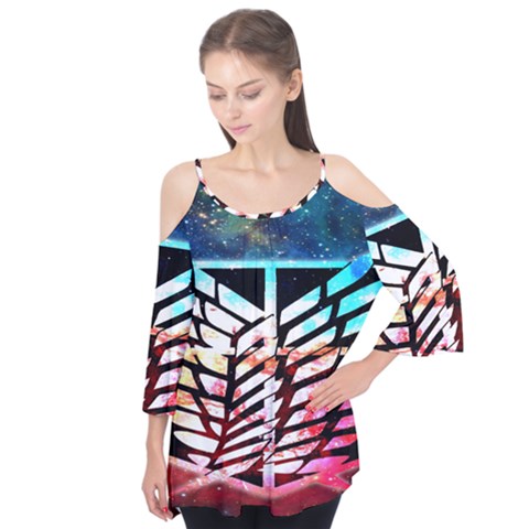 Attack On Titan Shingeki Galaxy Flutter Sleeve Tee  by artworkshop