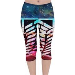 Attack On Titan Shingeki Galaxy Velvet Capri Leggings  by artworkshop