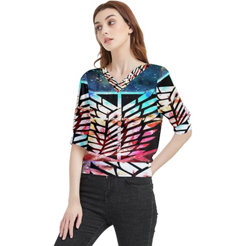 Attack On Titan Shingeki Galaxy Quarter Sleeve Blouse by artworkshop