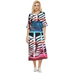 Attack On Titan Shingeki Galaxy Double Cuff Midi Dress