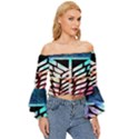 Attack On Titan Shingeki Galaxy Off Shoulder Flutter Bell Sleeve Top View3