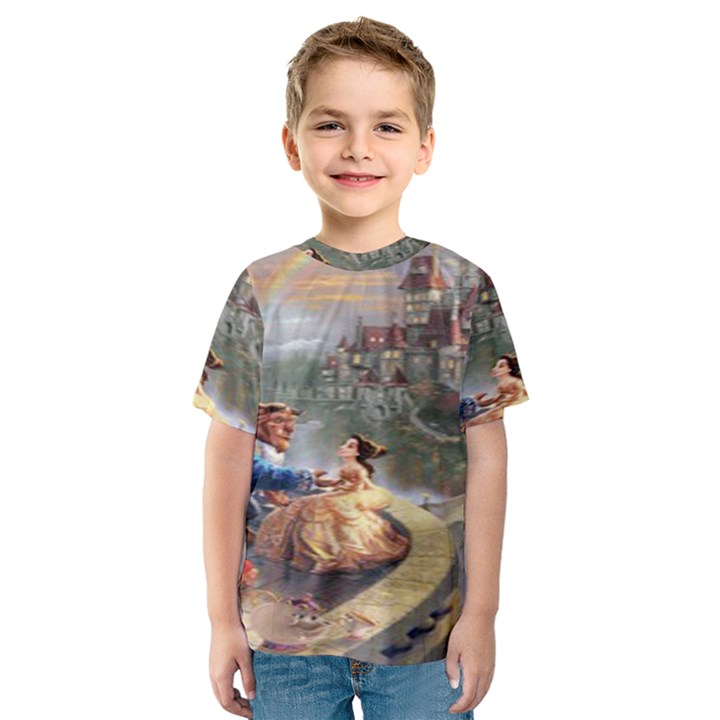 Beauty And The Beast Castle Kids  Sport Mesh Tee