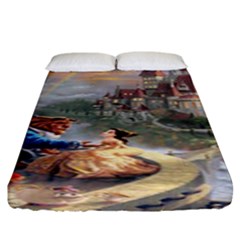 Beauty And The Beast Castle Fitted Sheet (california King Size) by artworkshop