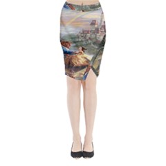 Beauty And The Beast Castle Midi Wrap Pencil Skirt by artworkshop