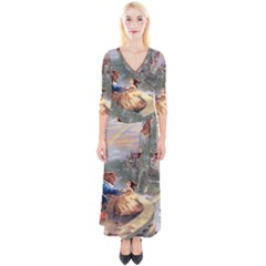 Beauty And The Beast Castle Quarter Sleeve Wrap Maxi Dress by artworkshop