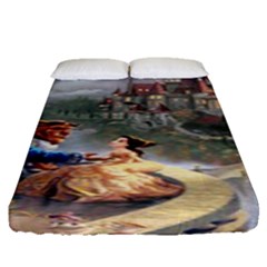 Beauty And The Beast Castle Fitted Sheet (queen Size) by artworkshop