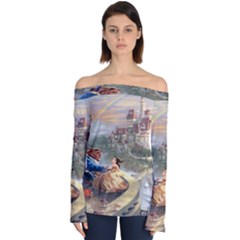 Beauty And The Beast Castle Off Shoulder Long Sleeve Top by artworkshop