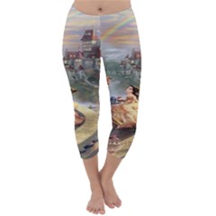 Beauty And The Beast Castle Capri Winter Leggings  by artworkshop