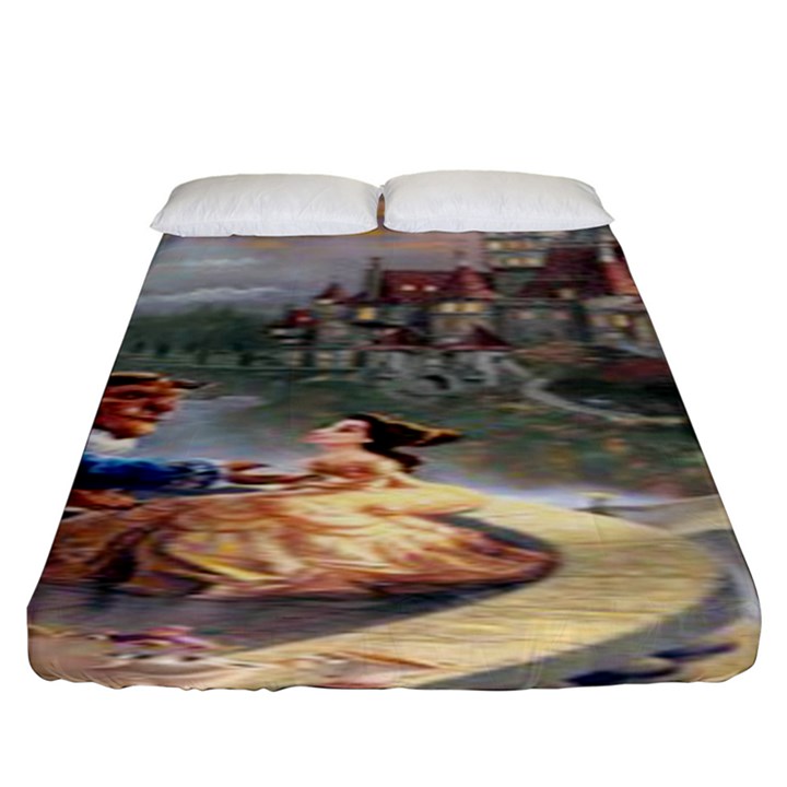 Beauty And The Beast Castle Fitted Sheet (King Size)