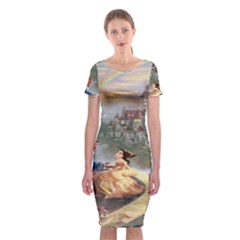 Beauty And The Beast Castle Classic Short Sleeve Midi Dress by artworkshop