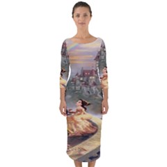 Beauty And The Beast Castle Quarter Sleeve Midi Bodycon Dress by artworkshop