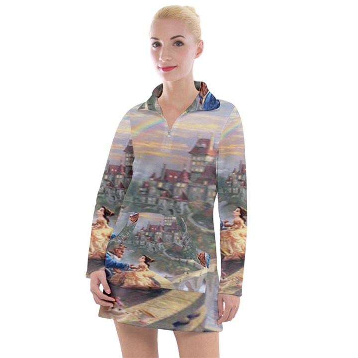 Beauty And The Beast Castle Women s Long Sleeve Casual Dress