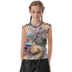 Beauty And The Beast Castle Kids  Raglan Cap Sleeve Tee by artworkshop