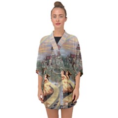 Beauty And The Beast Castle Half Sleeve Chiffon Kimono by artworkshop