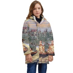 Beauty And The Beast Castle Kid s Hooded Longline Puffer Jacket