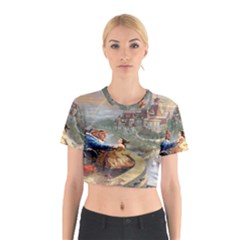 Beauty And The Beast Castle Cotton Crop Top by artworkshop