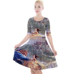 Beauty And The Beast Castle Quarter Sleeve A-line Dress by artworkshop