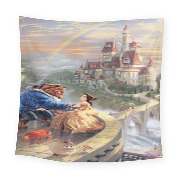 Beauty And The Beast Castle Square Tapestry (Large)