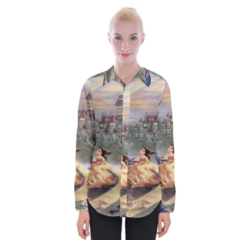 Beauty And The Beast Castle Womens Long Sleeve Shirt by artworkshop