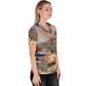 Beauty And The Beast Castle Women s V-Neck Scrub Top View3