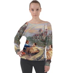 Beauty And The Beast Castle Off Shoulder Long Sleeve Velour Top by artworkshop