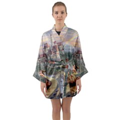 Beauty And The Beast Castle Long Sleeve Satin Kimono by artworkshop