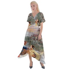 Beauty And The Beast Castle Cross Front Sharkbite Hem Maxi Dress by artworkshop