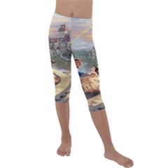 Beauty And The Beast Castle Kids  Lightweight Velour Capri Leggings  by artworkshop