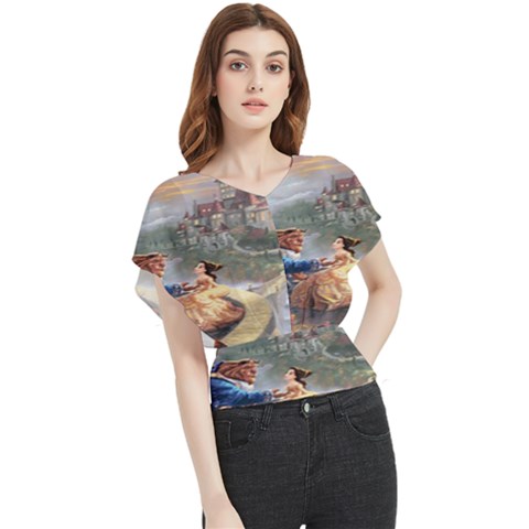 Beauty And The Beast Castle Butterfly Chiffon Blouse by artworkshop