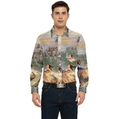 Beauty And The Beast Castle Men s Long Sleeve Pocket Shirt 