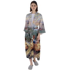 Beauty And The Beast Castle Maxi Satin Kimono by artworkshop